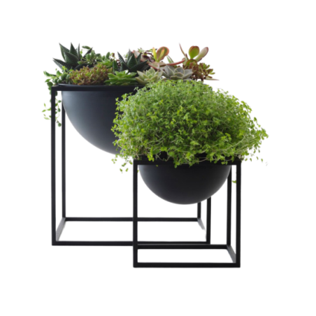 Garden Pots In Loft Style, Black